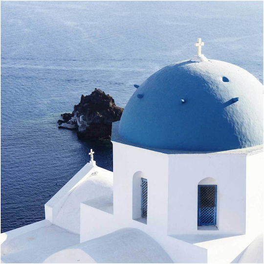 Πίνακας Santorini Church By Sea Εκκλησία Σαντορίνης Δίπλα Στη Θάλασσα 110x110