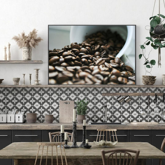 Πίνακας Close-up Coffee Beans Κοντινό Πλάνο Κόκκων Καφέ 150x100