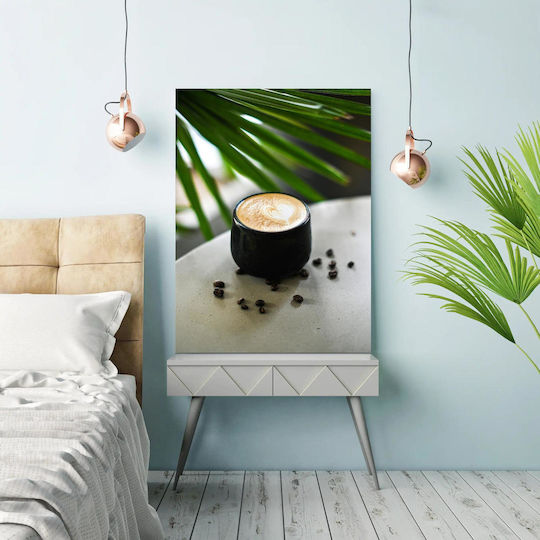 Πίνακας Morning Latte Coffee Beans Πρωινό Latte Κόκκους Καφέ 80x120 Πίνακας Morning Latte Coffee Beans Πρωινό Latte Κόκκους Καφέ 80x120