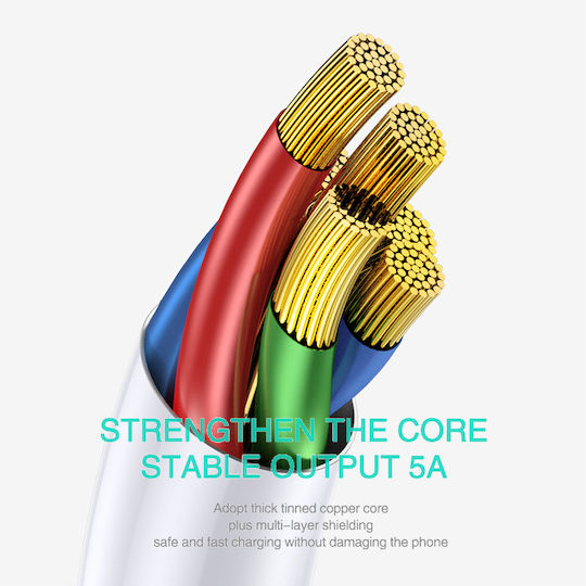 Leewello SJX-209 USB to Lightning Cable Λευκό 1m