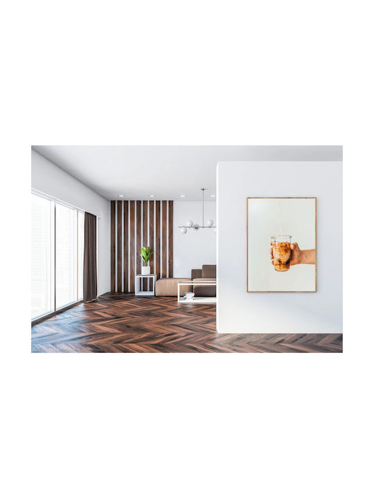 Картина "Ръка, държаща чаша студено кафе" 100x150