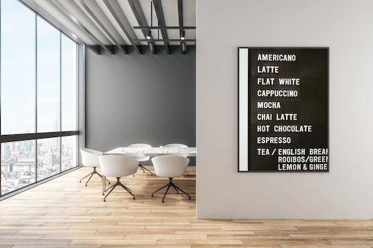 Πίνακας Coffee Menu Sign Πινακίδα Μενού Καφέ 80x120