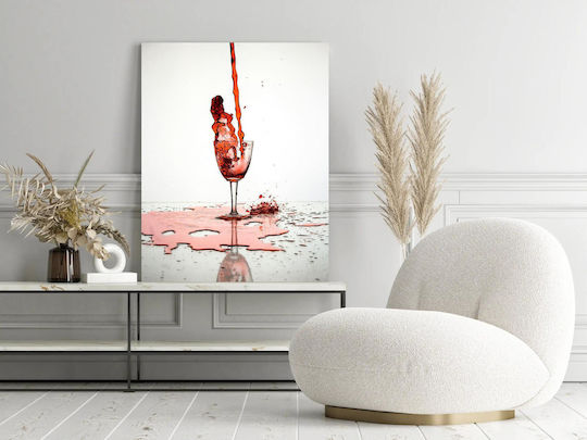 Πίνακας Splashing Red Wine In Glass Πιτσίλισμα Κόκκινου Κρασιού Ποτήρι 80x120