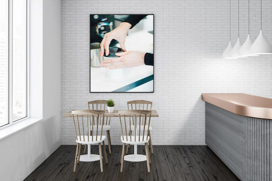 Πίνακας Person Holding Coffee Cup Άτομο Κρατά Φλιτζάνι Καφέ 80x120