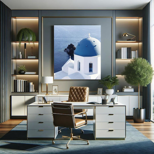 Santorini-Kirche am Meer Gemälde 90x90