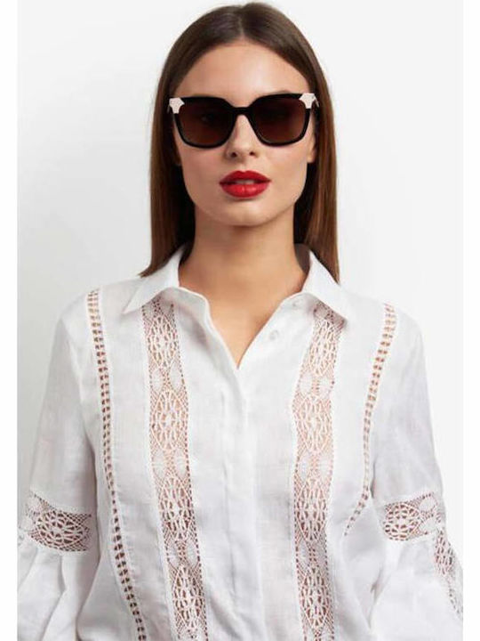 Carolina Herrera Sunglasses Brown with Acetate Frame & Brown Lens Carolina Herrera Sunglasses Brown with Acetate Frame & Brown Lens