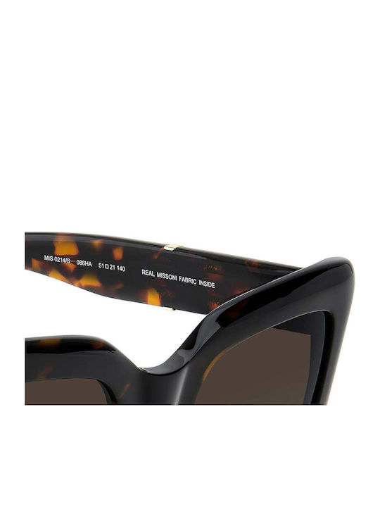 Missoni Women's Sunglasses with Brown Tartaruga Plastic Frame and Brown Gradient Lens MIS 0214/S 086/HA