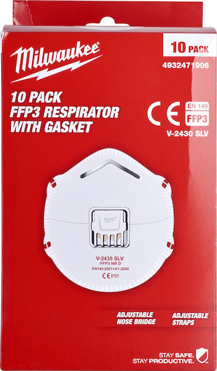 Milwaukee Mască de protecție FFP3 cu supapă Alb 4932471906 10buc
