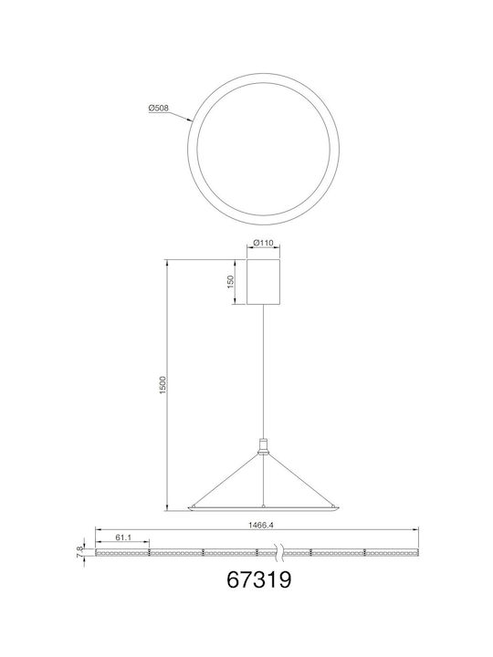 Globo Lighting Κρεμαστό Φωτιστικό Μαύρο