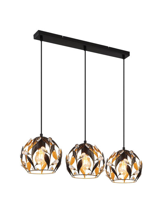 Globo Lighting Κρεμαστό Φωτιστικό Μαύρο 72x20x150εκ.