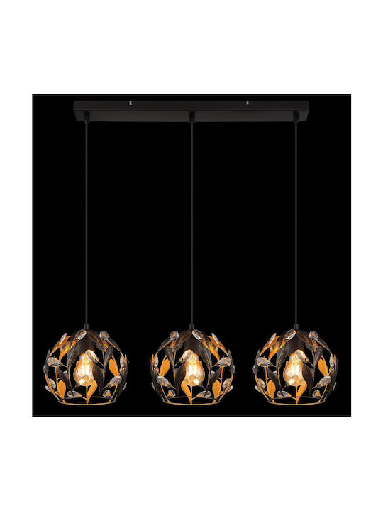 Globo Lighting Κρεμαστό Φωτιστικό Μαύρο 72x20x150εκ.