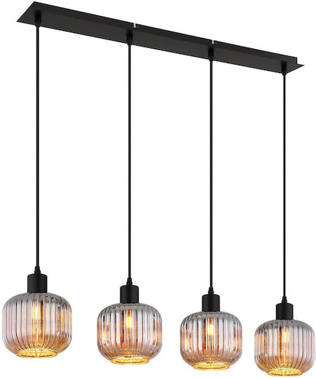 Globo Lighting Black Ceiling Light for 4 E14 Bulbs 15x120cm