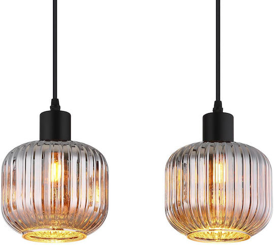 Globo Lighting Black Ceiling Light for 4 E14 Bulbs 15x120cm