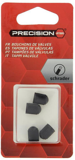 Precision Car Tire Valve Caps Black 4pcs