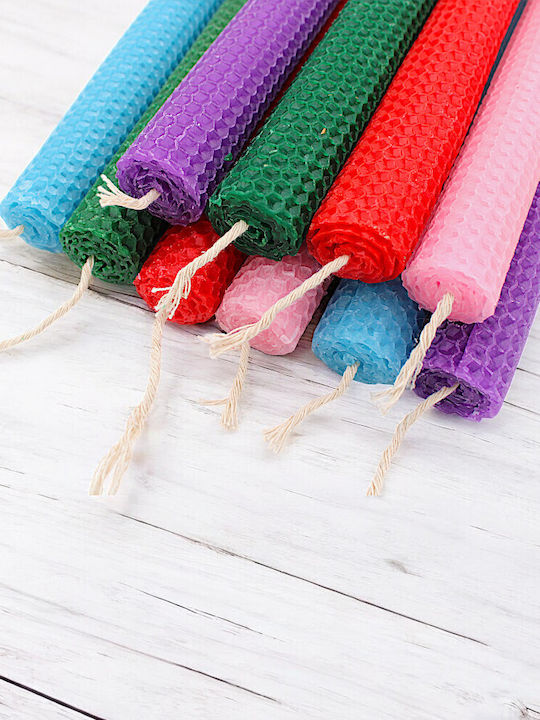 Easter Candle Round 30cm Red Beeswax