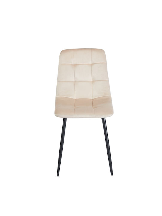 Oscar Dining Room Velvet Chair Beige 46x56x87cm