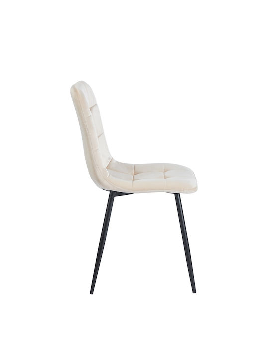 Oscar Dining Room Velvet Chair Beige 46x56x87cm