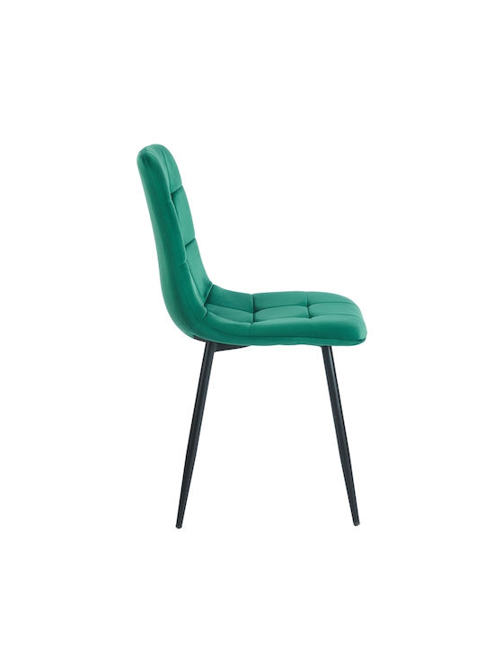 Oscar Dining Room Velvet Chair Green Velvet 44x56x87cm