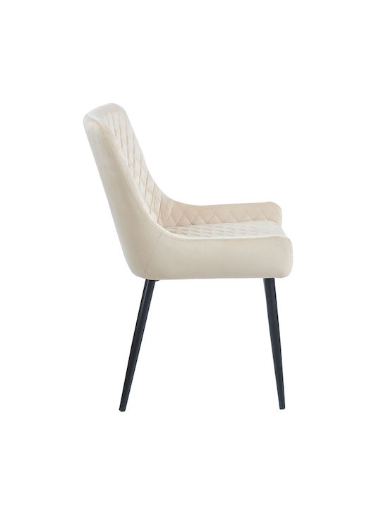 Vanesa Καρέκλα Τραπεζαρίας Βελούδινη Beige 52x55x85εκ.