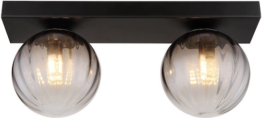 Globo Lighting Πλαφονιέρα Οροφής 35εκ. Μαύρη με Ντουί G9