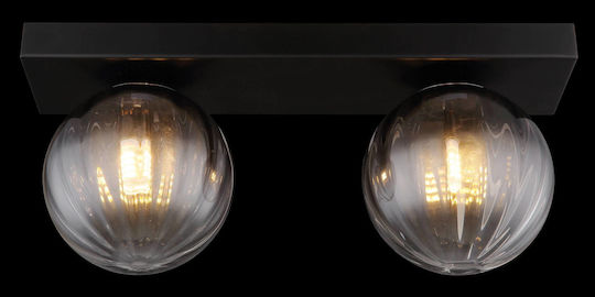 Globo Lighting Πλαφονιέρα Οροφής 35εκ. Μαύρη με Ντουί G9