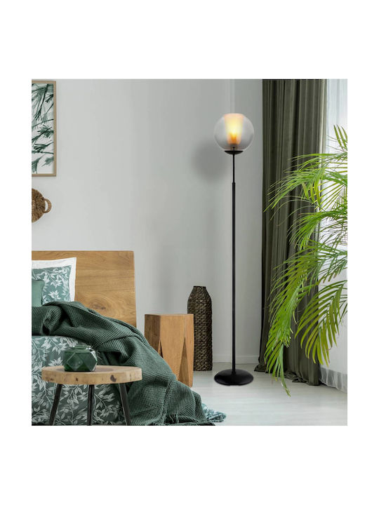 Globo Lighting Floor Lamp H154.5xW25cm. with Socket for Bulb E27 Black