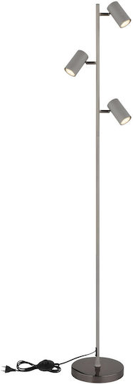 Globo Lighting Robby Floor Lamp Height 154xDepth 23cm with Lamp Bulb Base GU10 Grey