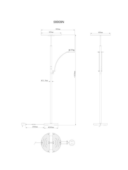 Globo Lighting Φωτιστικό Δαπέδου Ασημί
