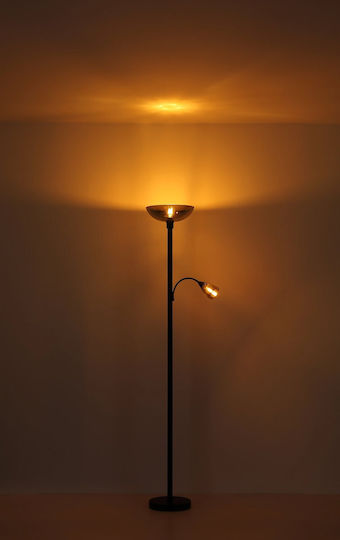 Globo Lighting Floor Lamp H178xL30cm with Lamp Bulb Base E27 Black