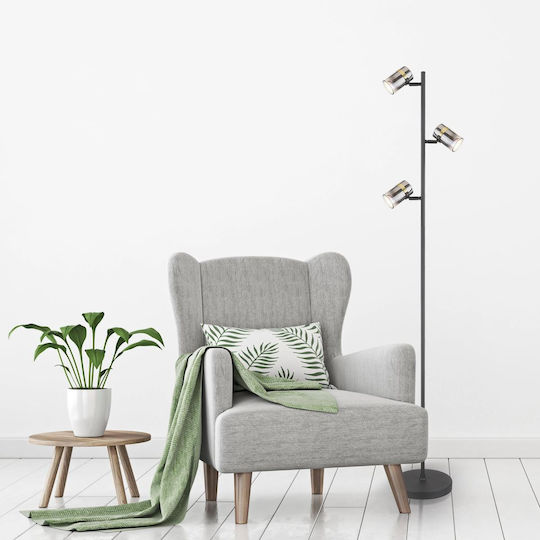 Globo Lighting Floor Lamp H154xL23cm with Lamp Bulb Base for GU10 Transparent