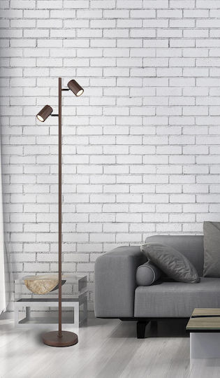 Globo Lighting Floor Lamp with Socket for Bulb GU10 Brown