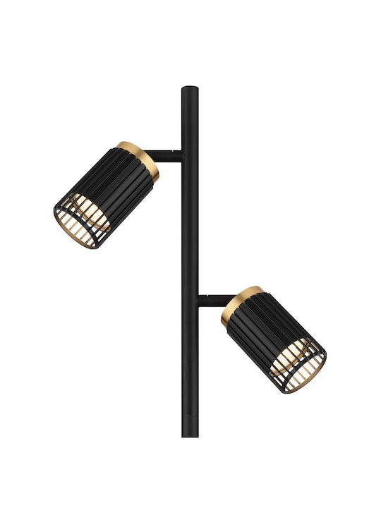 Globo Lighting Floor Lamp H158xW27.5cm. with Socket for Bulb GU10 Black