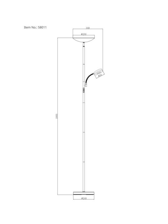 Globo Lighting Φωτιστικό Δαπέδου Μαύρο