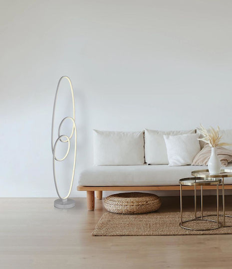 Globo Lighting LED Φωτιστικό Δαπέδου Ασημί