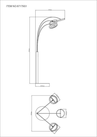 Globo Lighting Lampa de podea Gri