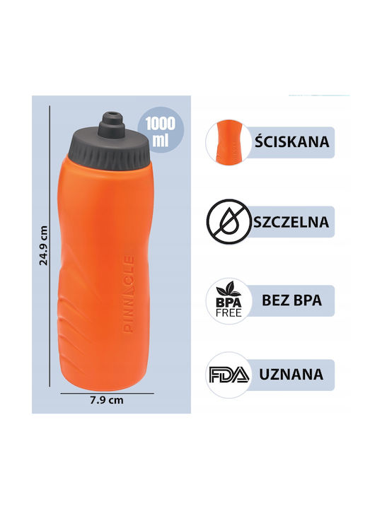 Pinnacle Sportiv Sticla de apa Plastic 1000ml Portocaliu