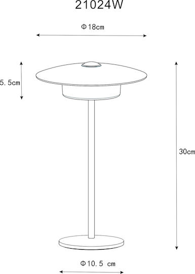 Globo Lighting Table Lamp LED with White Shade and Base
