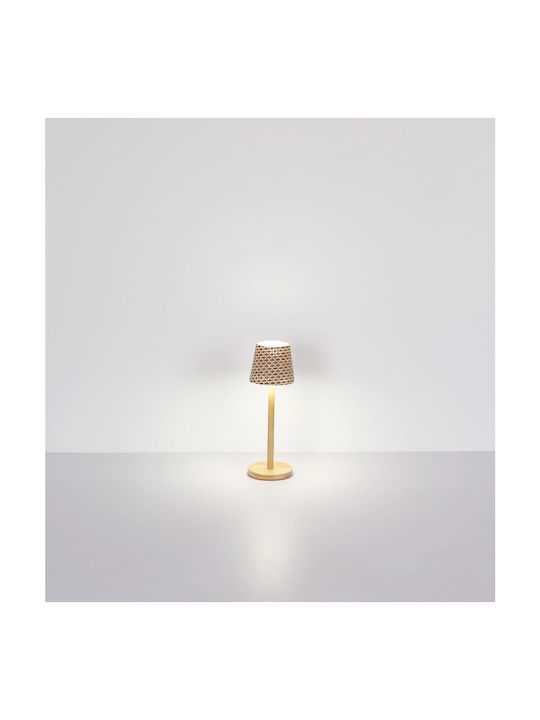 Globo Lighting Ξύλινο Πορτατίφ LED με Καφέ Καπέλο και Βάση