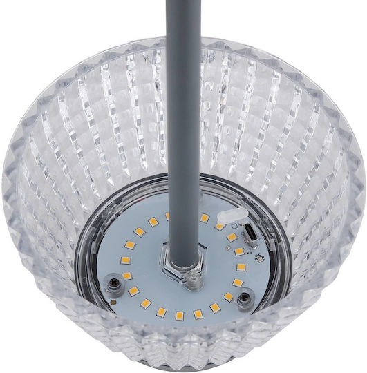 Globo Lighting Μεταλλικό Πορτατίφ LED με Γκρι Καπέλο και Βάση