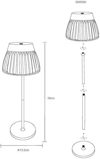 Globo Lighting Metal Table Lamp with Transparent Shade and Base