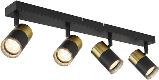 Globo Lighting Spot With 4 Lights And GU10 Lamp Adapter In Black Colour