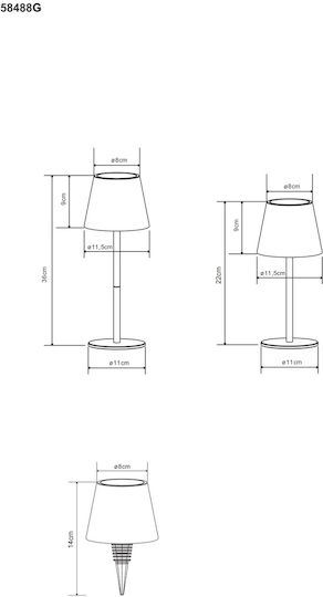 Globo Lighting Πορτατίφ με Γκρι Καπέλο και Βάση