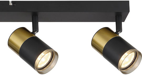Globo Lighting Spot With 4 Lights And GU10 Lamp Adapter In Black Colour