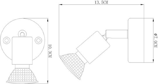 Globo Lighting Olana Einzel LED Warmes Weiß Spot in Bronze Farbe