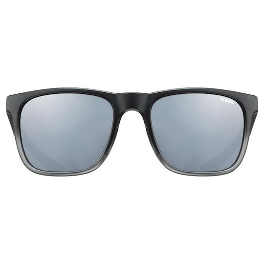 Uvex Cycling Glasses with Black Frame & Transparent / Mirror Lenses