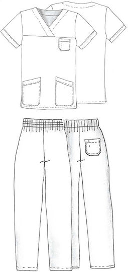 Anta Uniforms Unisex Set Pantaloni și Bluza Medicală Albastru deschis