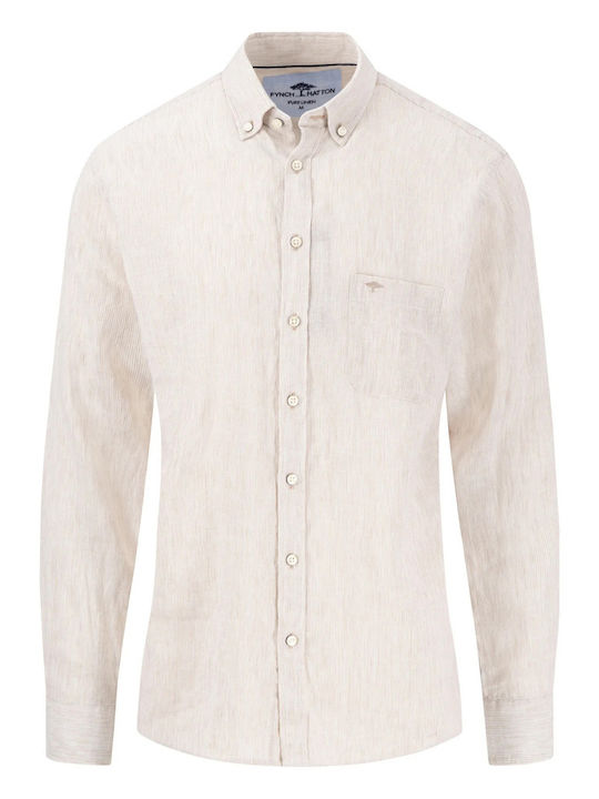 Langärmlig Leinen Hemd Sky Blue