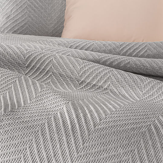 Guy Laroche Hamptons Подредба Покривало Кингсайз Микрофибър Сив 220x240см 2бр