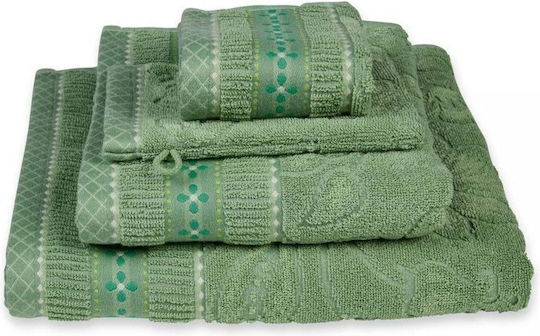 PiP Studio Πετσέτα Προσώπου Jasmin Jaquard 55x100εκ. Green