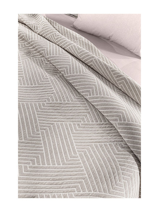 Guy Laroche Lupo Κουβέρτα Πικέ Ημίδιπλη 180x260εκ. Beige/ White